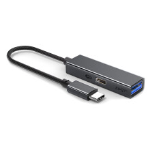 USB 3.2 Type-C HUB 5Gbps 60W PD Charging, OTG Adapter, - High-Speed USB to Type-C Converter Black