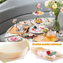 1 Ensemble de Bols Alimentaires, Bols en Bois de 12 Cm/4 Pouces en Bois de Pin avec Pince à Épiler et Brosse, Vaisselle Jetable