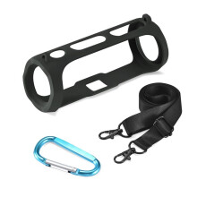 Silicone Cover Case Waterproof Protective Cover Anti Drop+Shoulder Strap for FLIP ESSENTIAL 2 Wireless Speaker A