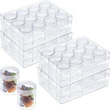 4 Pcs Bead Organizer Transparent Embroidery Bead Storage Containers with Lid,for DIY Crafts Jewelry Earring