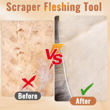 2 Pack Fleshing Knife for Hides with Storage Bag, Leather Making Tools for Supplies Skinning Fur Handling