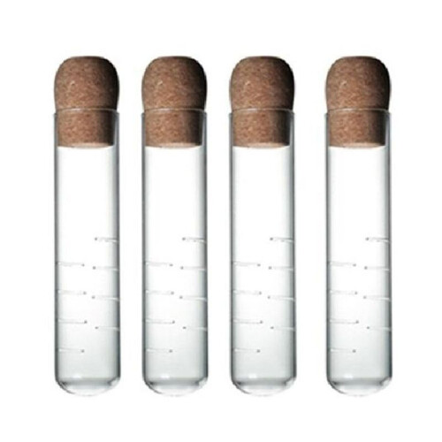 4PCS Glass Strainers for Long Leaf Tea, Reusable Glass Diffuser with Cork Loose Tea Steeper Filter for Cup