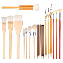 20 Stück Glasurpinsel für Töpferwaren, Kunstpinsel mit Wollborsten zum Mischen Von Acrylfarben und Aquarellfarben, für Künstler und Studenten
