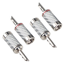 4PCS Banana Plugs HIFI DIY Carbon Fiber Electrical Audio Speaker Cable Banana Connector Plug White