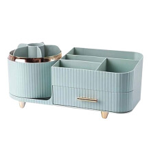 360 Draaibare Make- Organizer met Lades, Cosmetische Vitrine met Grote Capaciteit voor Huidverzorging, Penselen, Oogschaduw en Lippenstift
