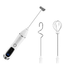 Handheld Milk Frother for Coffee, Rechargeable Drink Mixer with 3 Heads 3 Speeds Electric Whisk Coffee Frother for Latte
