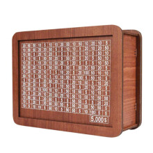 Wooden Piggy Bank for Adult Kids, Money Box with Counter, Money Saving Tin, Reusable Money Box with Counting Target-D