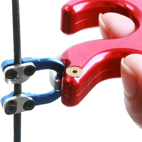 1 Pack Archery Compound Bow D Loop-Metal D Ring Buckle Release Nocking Loop with Screwdrivers,Red 2