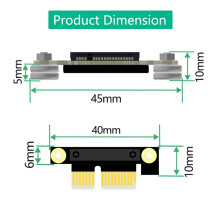 Per M.2 NGFF NVME M-Key SSD un PCI-E 1 X Cavo di Prolunga con Supporto Pad Magnetico 2230/2242/2260/2280 M.2 SSD per PC