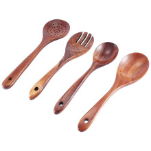 Utensilios de Cocina de Madera, 7 Piezas de Cucharas de Madera y EspáTula para Cocinar Utensilios de Cocina
