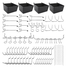 80 Piece Pegboard Hooks Assortment with Pegboard Bins, Peg Locks, for Organizing Various Tools for Kitchen Room