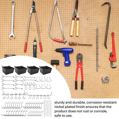 80 Piece Pegboard Hooks Assortment with Pegboard Bins, Peg Locks, for Organizing Various Tools for Kitchen  Room 2