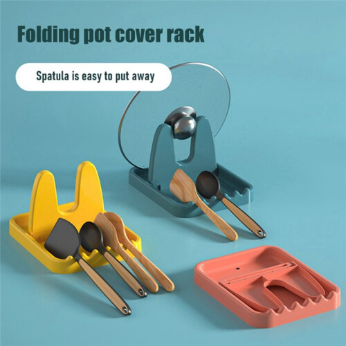 3Pcs Foldable Pot Lid Rack Spoon Holder Stand Pan Cover Shelf Tableware Storage Rack Kitchen Organizer 2