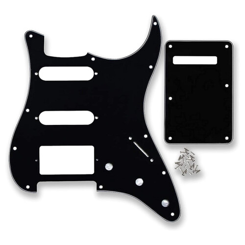 Pickguard Scratch Plate Guitar Back Plate Set för Elgitarrdel (3-Lagers Svart)