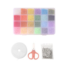 Perline di Semi per Braccialetti, 24 Colori Perline di Vetro Colorate 3Mm per Braccialetti Artigianato per Gioielli 12000 Pz