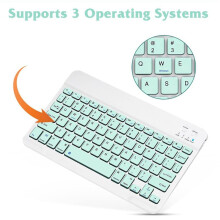 10 Inch Rechargeable Keyboard Ultra-Thin Portable Keyboard for , IOS, Android, Windows Devices A