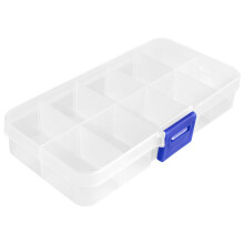 1 x boite de stockage en plastique pour les petits bijoux et accessoires 10 compartiments reglables