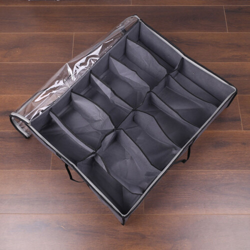 Under Bed Shoe Storage Organizer, Foldable Fabric Shoes Container Box with Clear Cover See Through Window Storage Bag 2