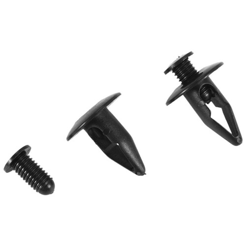 6mm Hole Dia Black Plastic Rivets Fastener  Bumper Push 30pcs 2