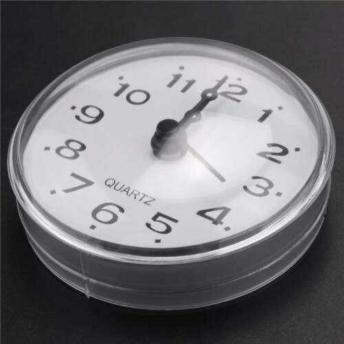 7cm Waterproof Kitchen Bathroom Shower Clock Suction Cup Sucker Wall Black 2
