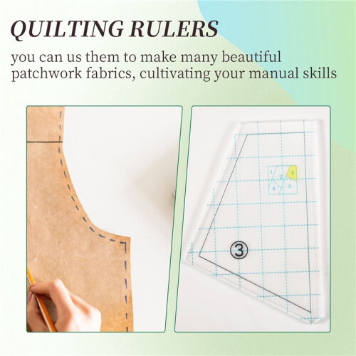 5 Pezzi Quilting Template Set Macchina da Cucire Righello DIY Mano Patchwork Quilting Righello Trapunta Modelli Modelli Quadrati 1