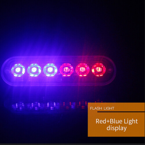 12V-24V 6LED Luce Flash Emergenza Veicolo Auto Strobe Lampeggiante Blu E Rosso 1