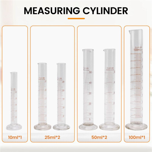 Thick Glass Graduated Measuring Cylinder Set Glass With Two Brushes 1