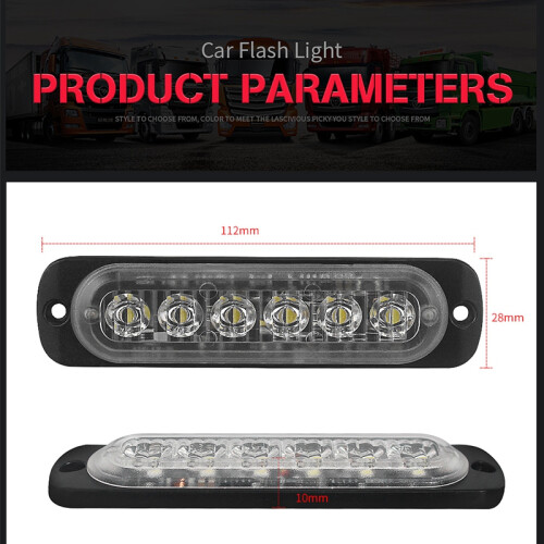 12V-24V 6LED Luce Flash Emergenza Veicolo Auto Strobe Lampeggiante Blu E Rosso 2