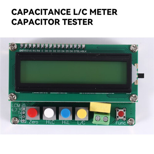 Lc100-A Digital Lcd High Precision Inductance Capacitance L/C Meter Capacitor Tester Frequency 1Pf-100Mf 1Uh-100H Lc100-A + Test Clip 2