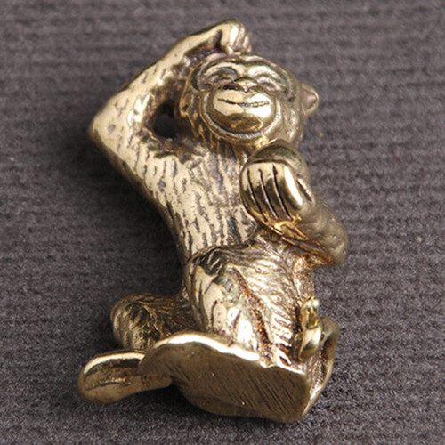 Bronze  Monkey Statue Monkey Statue Landscape Accessories, Tea Table, Desk Antique Small Bronze Ware 2