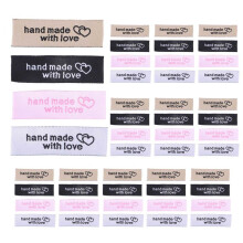 120 Pieces Personalized Sewing Labels Sew Clothing Labels Handmade Interlocking Heart Pattern Label Tags