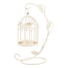 Metal Candle Holder Hollow Out Bird Cage Vintage Hanging Candlestick Lantern for Home Wedding Centerpiece Decoration A