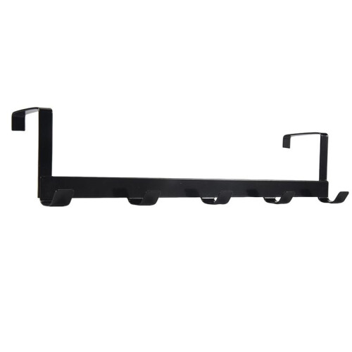 Wide over the Door Rack Wrought Iron Hook Black 2