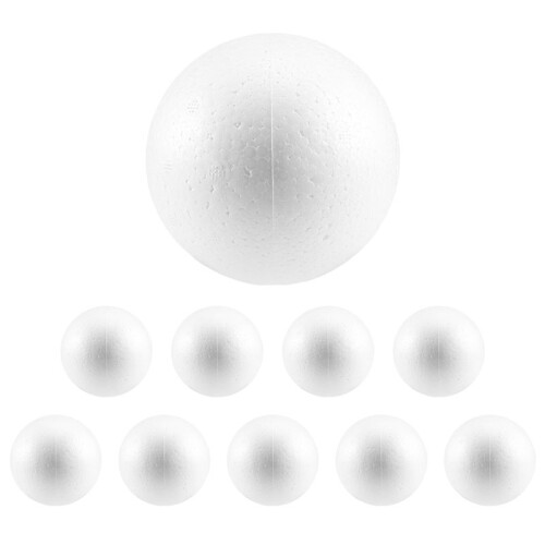 10 x Christmas Decoration Modelling  Polystyrene Foam  Sphere 10cm---White