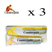 3 Tubes Gel Counterpain Plus 50g – Intense Gewrichtscomfort – Helpt bij het verlichten van Artrose &amp; Artritis – Hoge Prestatie Formule