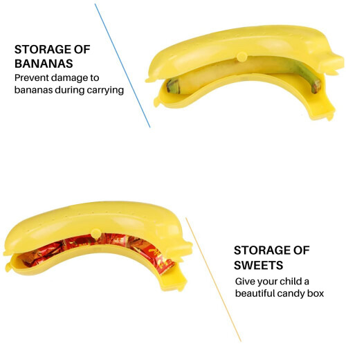 Cute Fruit Banana Protector Box Holder Case Lunch Container Storage Banana Case Kitchen Tools Plastic 2