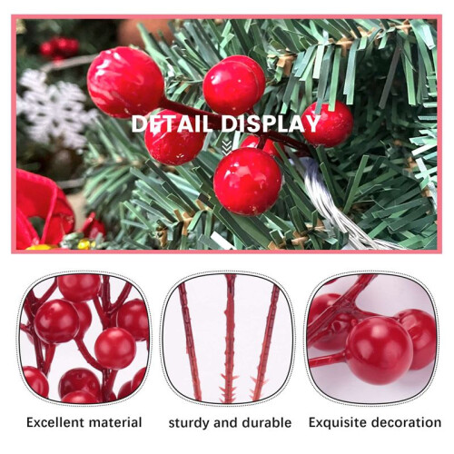 Pacote de 20 Caules de Frutas Vermelhas de Natal Artificiais de 8 Polegadas para Enfeites de áRvore de Natal, Guirlanda de Natal Diy, DecoraçãO de 2