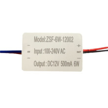 Controlador LED para Lámpara de Gabinete, Corriente Constante, Voltaje Constante, CA 100-240 V A CC 12 V, 6 W, Fuente de Alimentación, 500 MA, Bajo