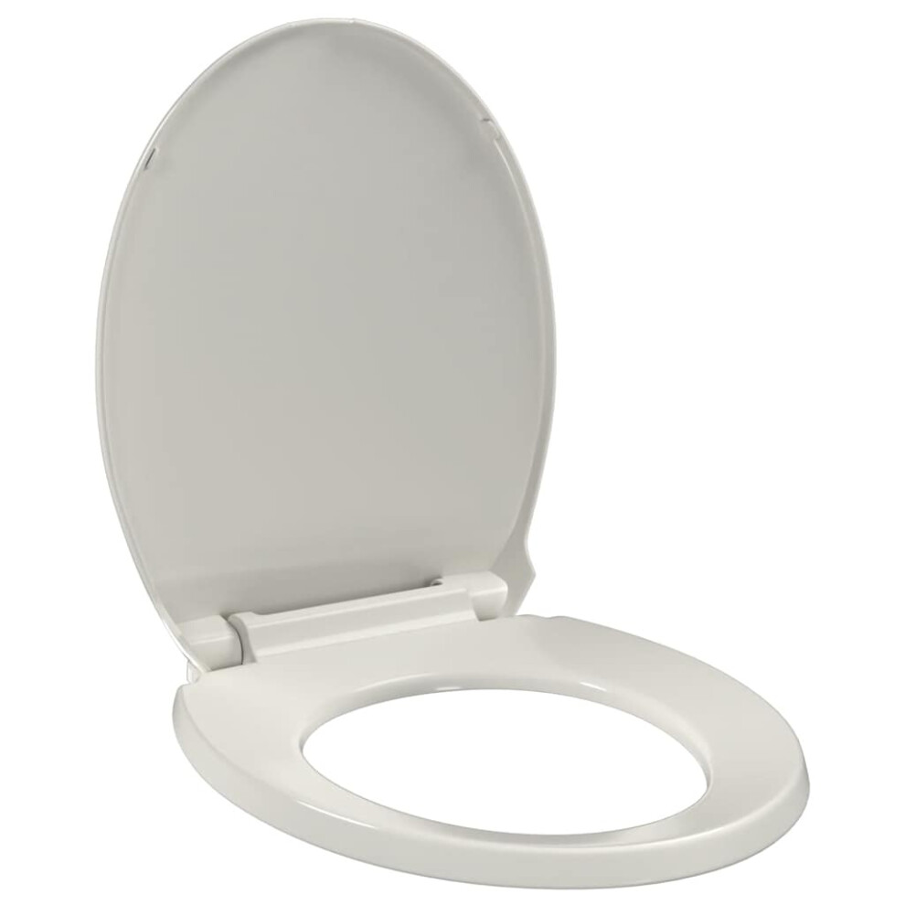 Vidaxl Soft-Close Toilet Seat Quick Release Light Grey Oval Plastic Wc Seat 8719883818696