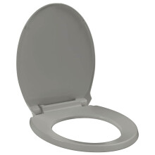 vidaXL Soft-Close Toilet Seat Quick Release Grey Oval Plastic Toilet Seat