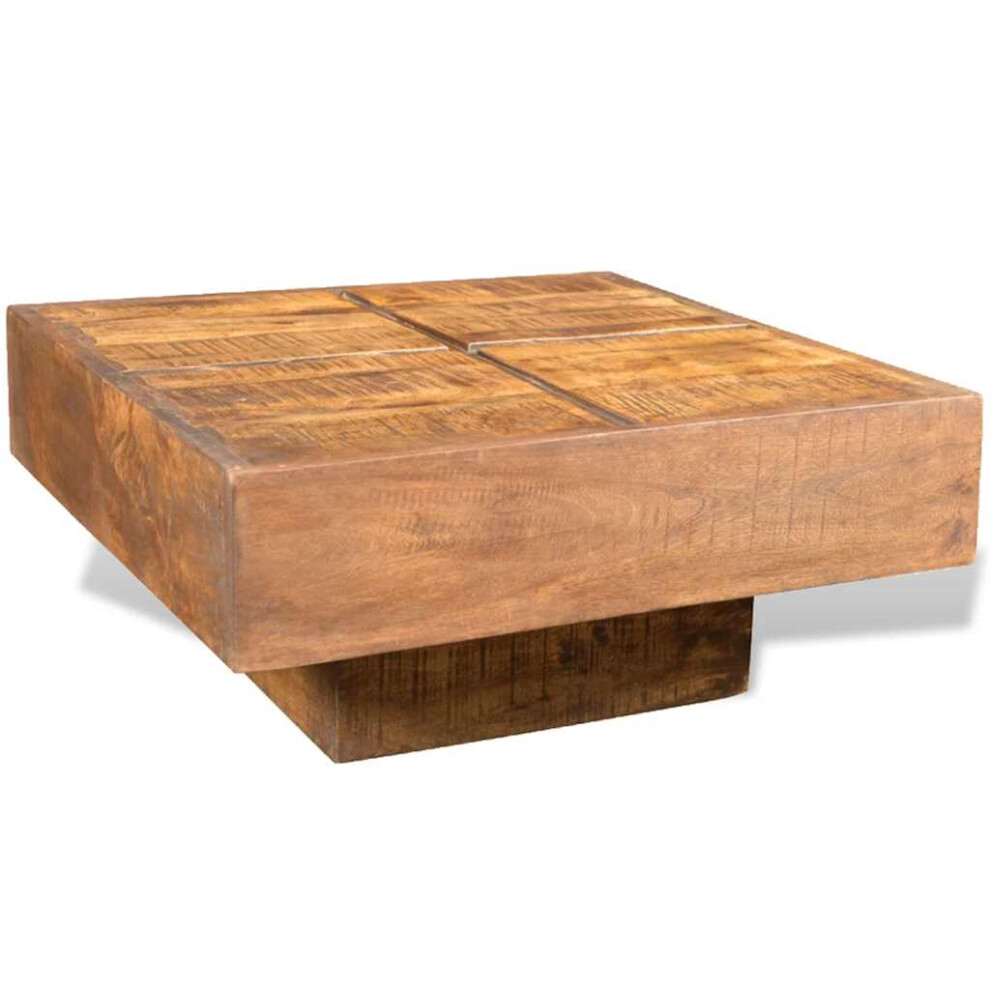 vidaXL Solid Mango Wood Coffee Table Square Brown Vintage Side Plant Stand