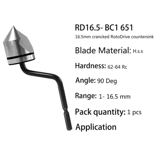 Deburring Countersink Tool,Countersink Hand Reamer,Chamfering,Deburring,Holes for Less Than 16.51mm Diameter-90 Blade 2