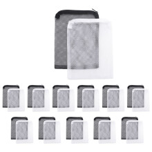 24 Pieces of Aquarium Filter Bag Media Mesh Filter Bag Reusable Mesh Bag for Granular Carbon, Bioball White and Black