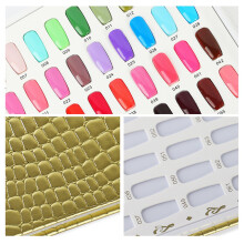 216 Colors Nail Tips Display Book DIY Nail Art Showing Shelf Gel Color Card Chart Painting Display Board Gold
