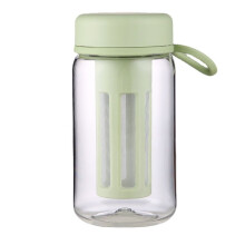 Cold Brew Coffee Maker Travel Tumbler with Soft Silicone Handle Portable Iced Coffee & Tea Infuser with Travel Cup,Green