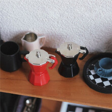 Miniature Scene Toy Simulation Coffee Pot Doll House Coffee Utensils Model for Children Black
