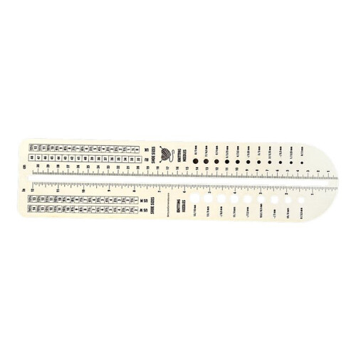 Multi-Functional Sock Ruler for Knitting Wooden Sock Knitting Needle Gauge, Oval Rectangle Yarn Wrap Guide Board 1