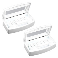 2 Stuks Manicure Gereedschap Desinfectiebox Hygiënisch Draagbaar Alcoholdesinfectiefilter Reinigingsbox Reinigingsbox