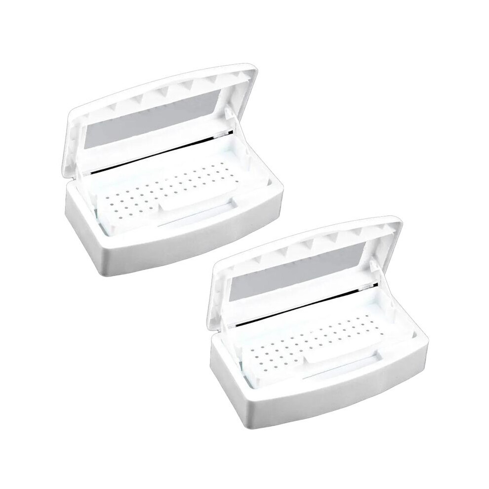 2PCS Manicure Tool Disinfection Box Hygienic Portable Alcohol Disinfection Filter Cleaning Box Cleaning Box