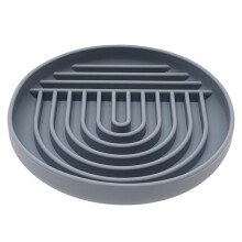 Hond Kat Huisdier Lick Bowl Slow Feeder Bowl voor Nat of Droog Voedsel Water Yoghurt Pindakaas Donkergrijs